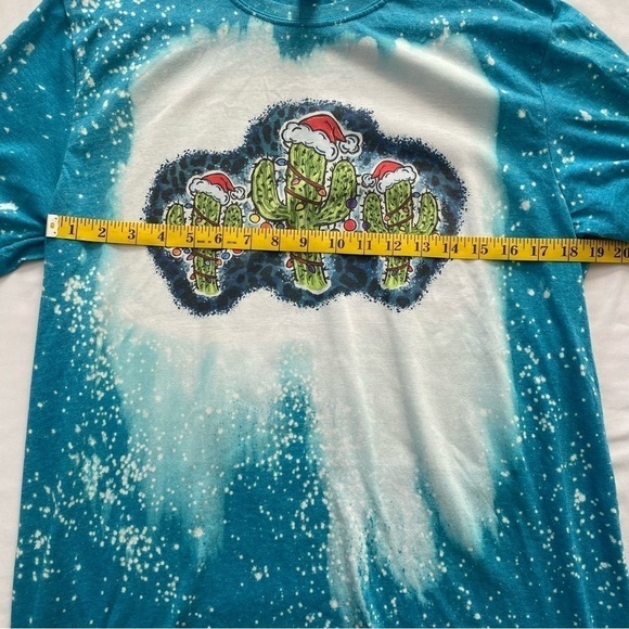 Gildan T-shirt Christmas Cactus Tie Dye Bo Boho Festival Fiesta Hippe Size Large - Picture 4 of 7